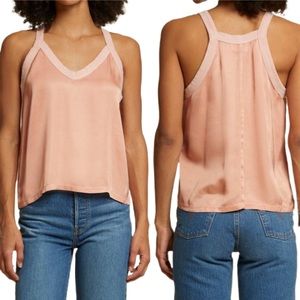 ⭐️2/$10 NATION LTD Lakota V-Neck Tank Top Satin Pink Glaze Size Large